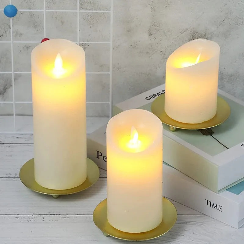 bougeoir décoratif en fer pour bougies en cire - vue 4 sur 8