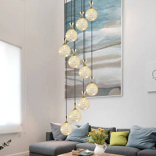 suspension moderne en cristal pour intérieur élégant - vue 3 sur 6
