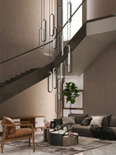 lustre ovale led minimaliste pour duplex hôtel penthouse