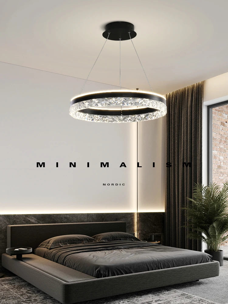 lampes suspendues en cristal minimalistes pour décoration intérieure