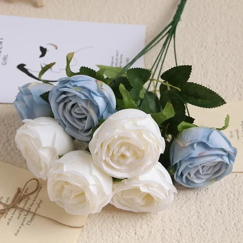 bouquet de roses artificielles en soie pour décoration élégante - vue 16 sur 17