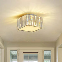 lustre carré en cristal led luxe décoration intérieure moderne