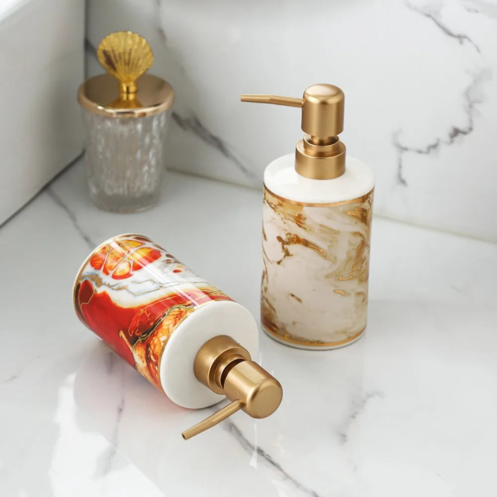 distributeur de savon doré créatif pour salle de bain - vue 3 sur 12