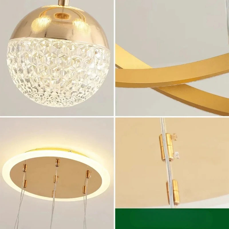 lustre circulaire moderne à intensité variable pour décoration intérieure - vue 7 sur 10