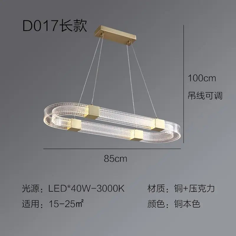 suspension à led en forme d'anneau pour loft et restaurant