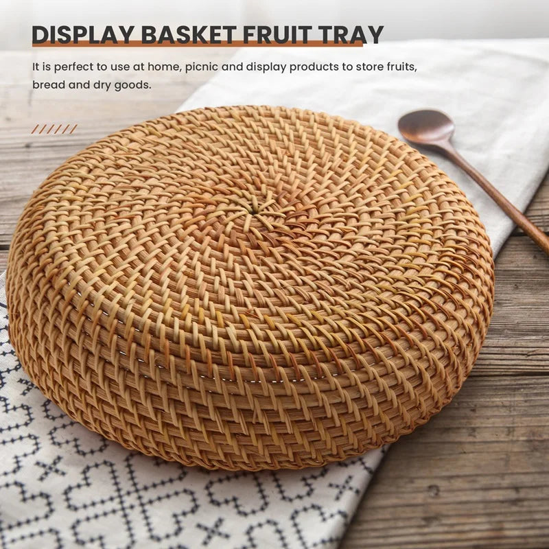 panier de rangement rond en rotin fait main pour lautomne - vue 5 sur 7