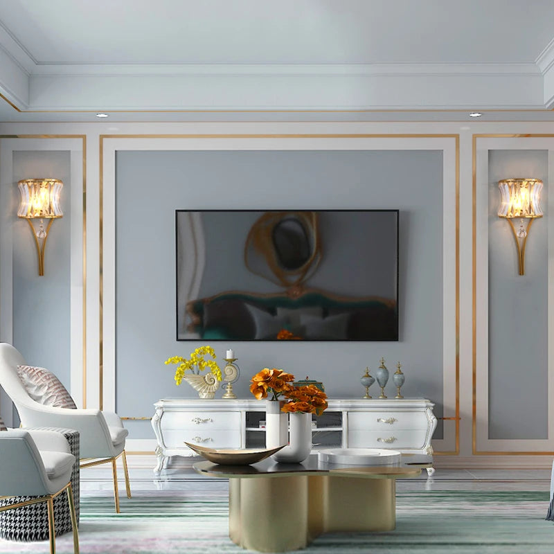 applique murale postmoderne en cristal de luxe américaine pour loft - vue 5 sur 9