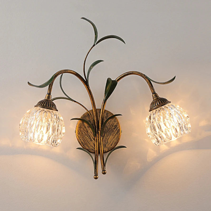 Applique murale style rétro bronze fleur - vue 4 sur 8