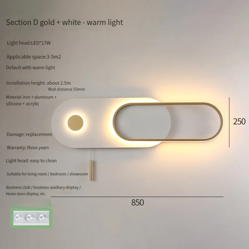 applique murale led moderne pour éclairage décoratif intérieur - vue 11 sur 12