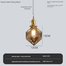 suspension vintage avec interrupteur et abat-jour en verre cristal