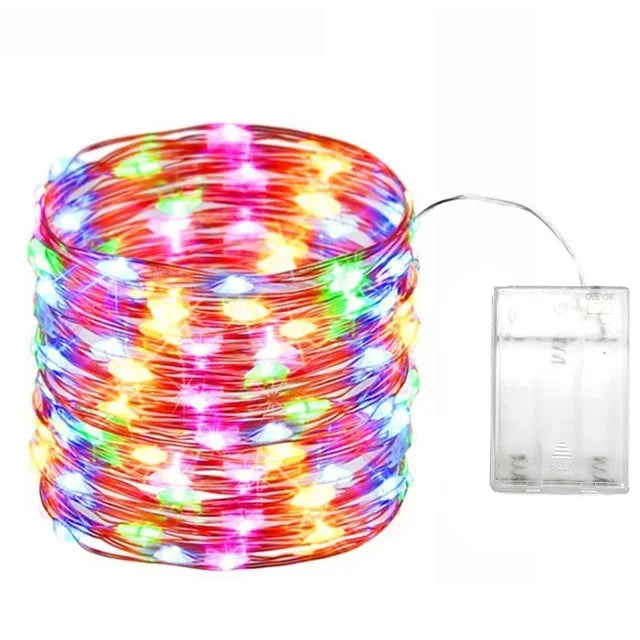 LED-Lichterkette mit Kupferdraht für festliche und stimmungsvolle Dekoration
