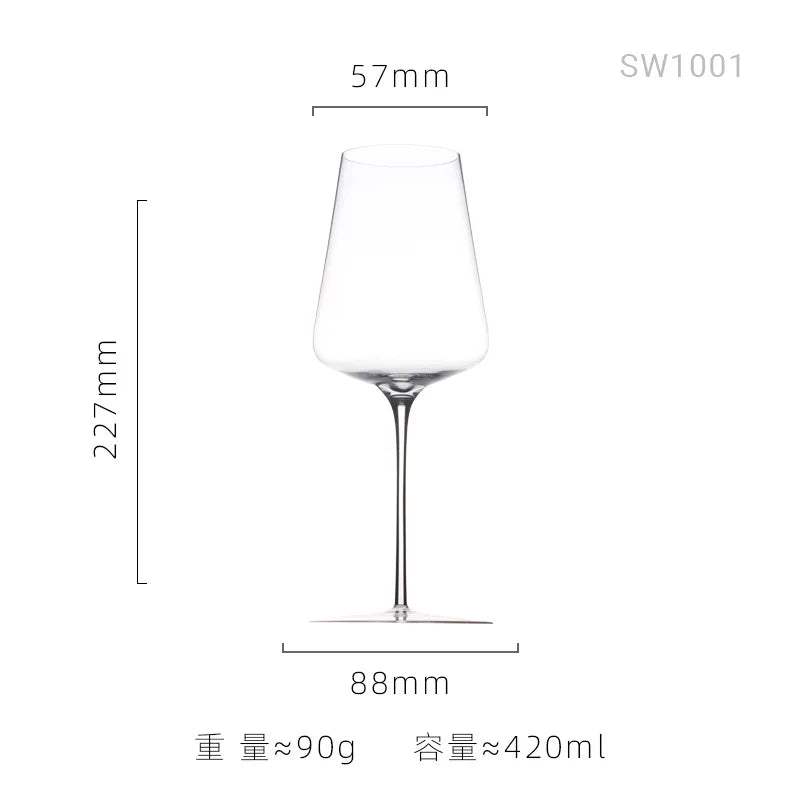 Verre a vin bourgogne cristal fin a pans