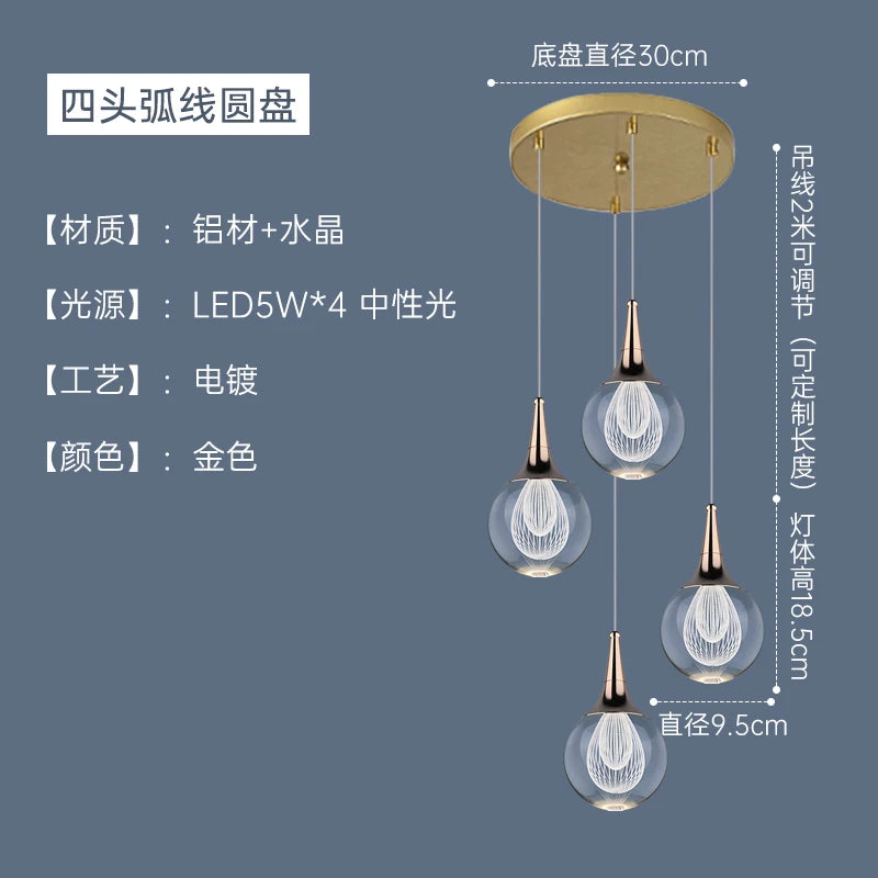 lustre moderne en cristal pour décoration intérieure animaux - vue 12 sur 13