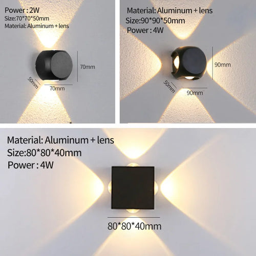 Moderne LED-Wandleuchte für Innen und Außen - vue 5 sur 12