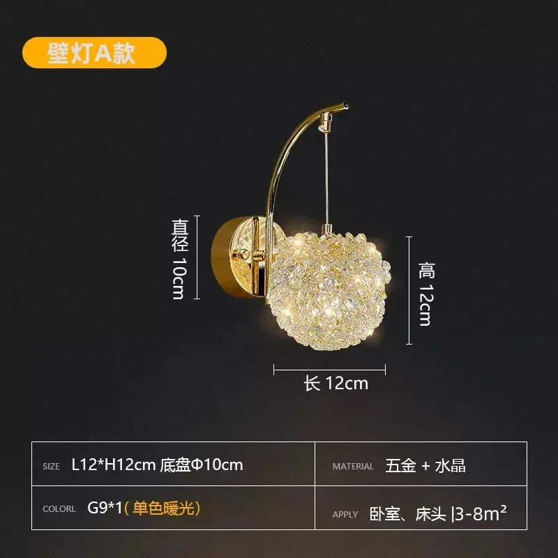 applique murale nordique design en boule de cristal décorative - vue 7 sur 8