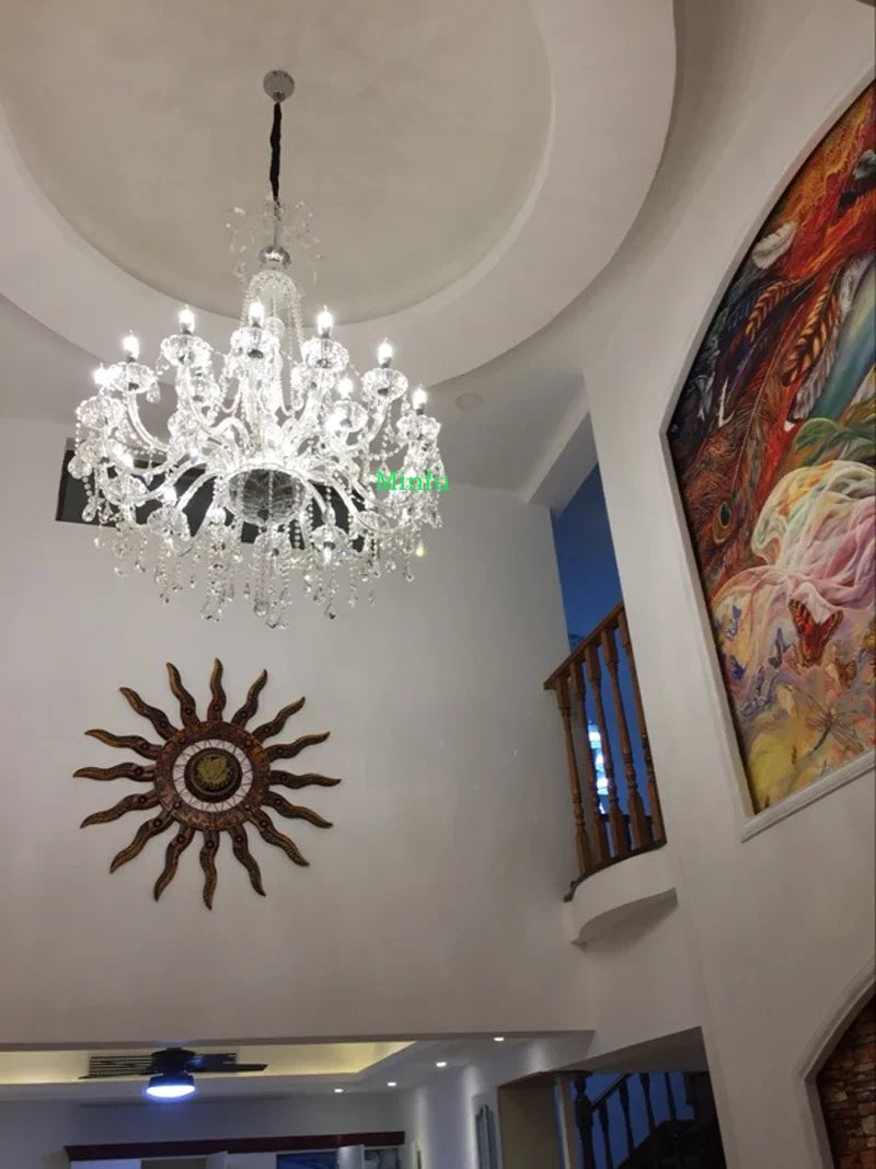 lustre en cristal de luxe pour hôtels et projets d'éclairage - vue 4 sur 7