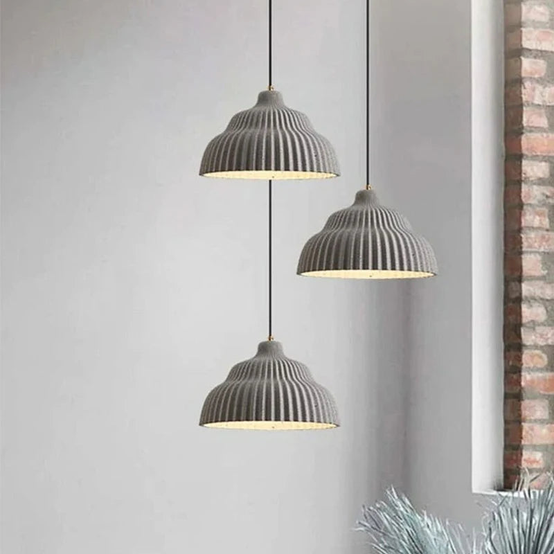 lustre led en forme de gâteau imitation ciment wabi sabi - vue 5 sur 7