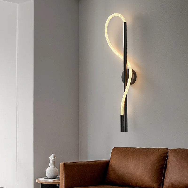 LED-Wandleuchte Acrylrohr moderner Stil Edelstahl - vue 3 sur 9
