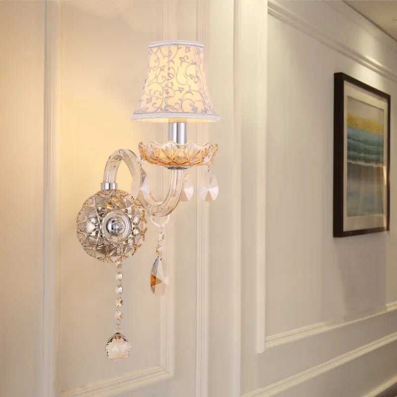 Applique murale Bougie en cristal de couleur Cognac de Style européen - vue 3 sur 6