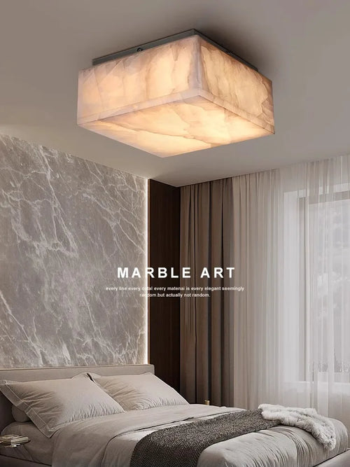 LED-Deckenleuchte im modernen Design aus hochwertigem Naturmarmor - vue 4 sur 12