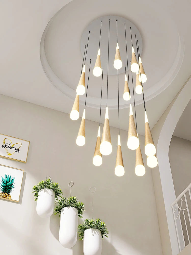 Moderne LED-Pendelleuchte für Duplex-Treppen im nordischen Stil - vue 3 sur 12