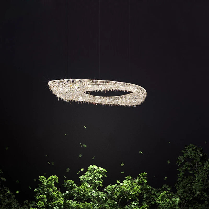 lustre créatif élégant en cristal transparent pour intérieur - vue 2 sur 10