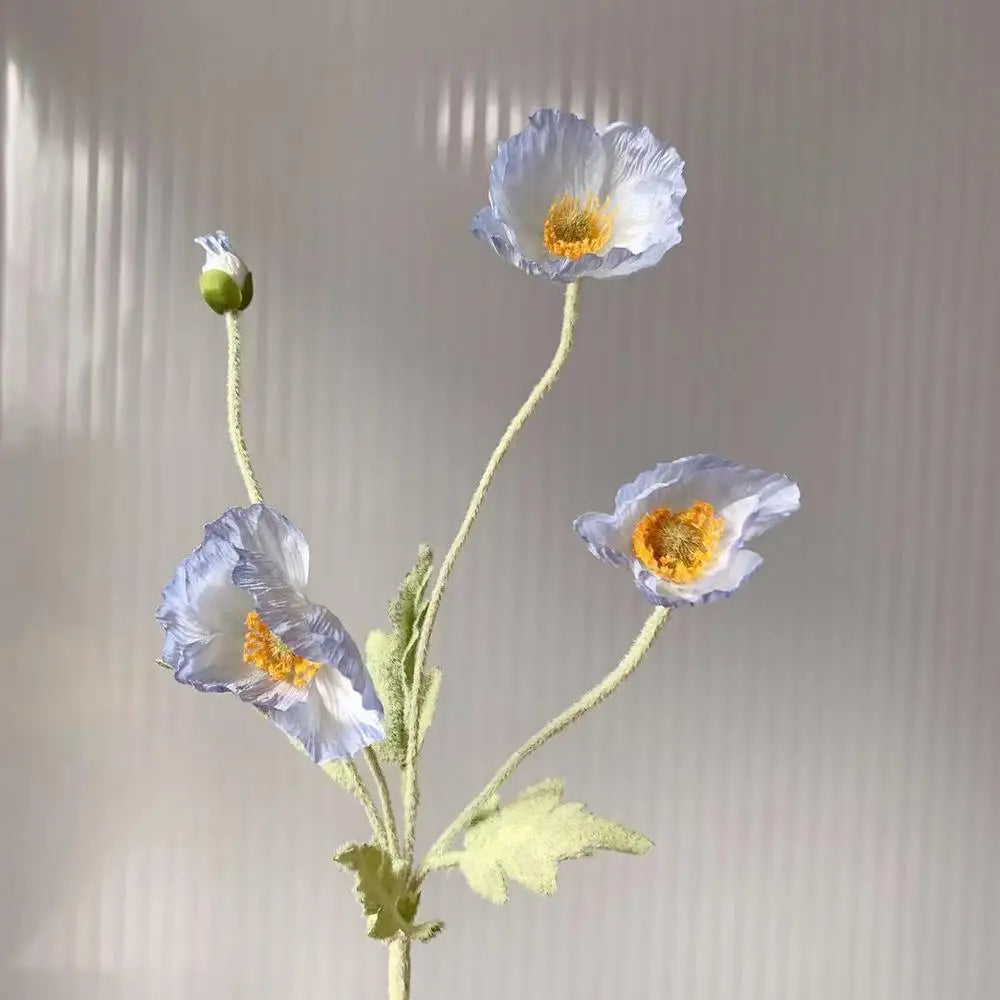 bouquet de fleurs artificielles pavot pour décoration maison jardin fête - vue 19 sur 26