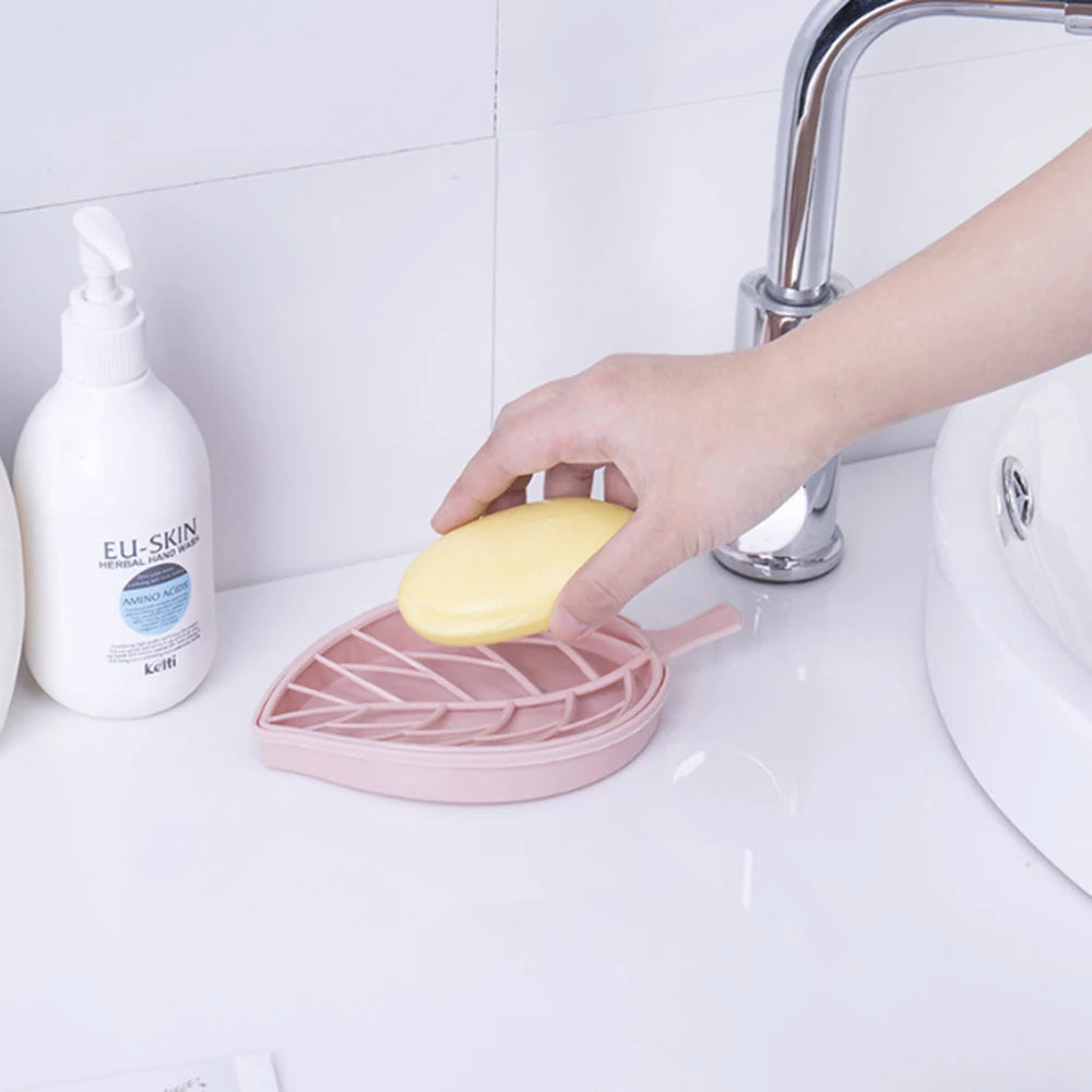 boîte à savon double couche en forme de feuille portable - vue 7 sur 8