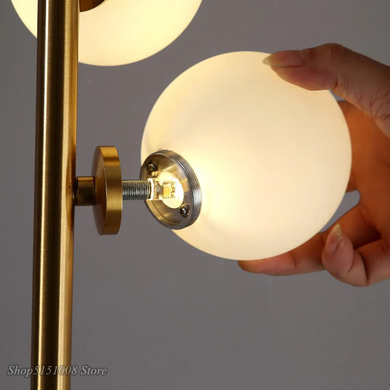 Lampadaire nordique Simple avec boule de verre - vue 5 sur 6