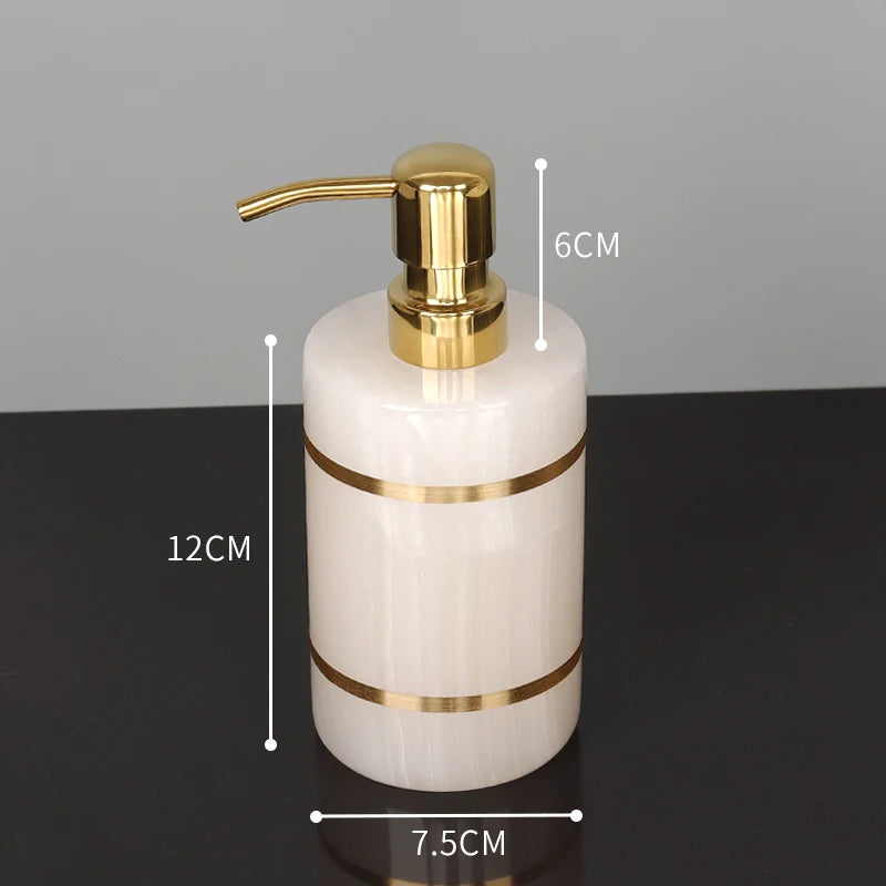 ensemble daccessoires en marbre naturel pour salle de bain - vue 10 sur 22