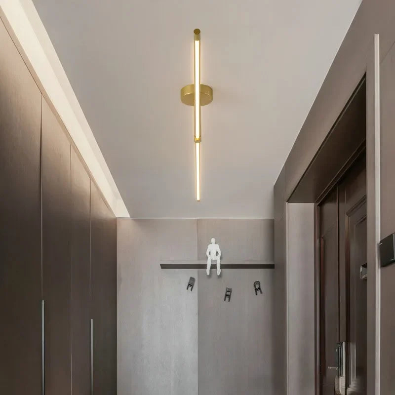 lustre moderne led pour allée murale miroir ligne décoration maison - vue 6 sur 12