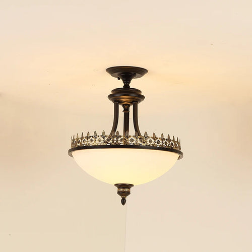 lustre led style campagnard américain en fer forgé et verre