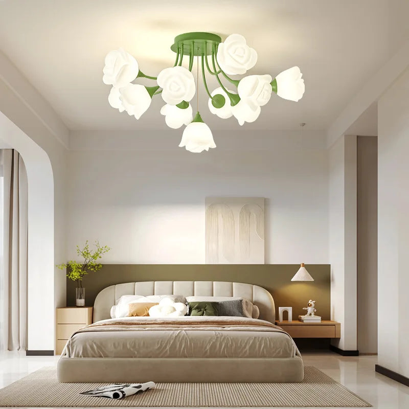 plafonnier moderne à fleurs simple style rétro jardin américain - vue 5 sur 12