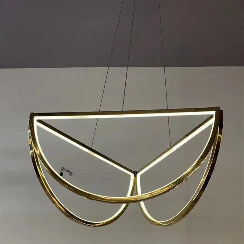 lustre nordique en acier inoxydable pour intérieur moderne - vue 7 sur 8