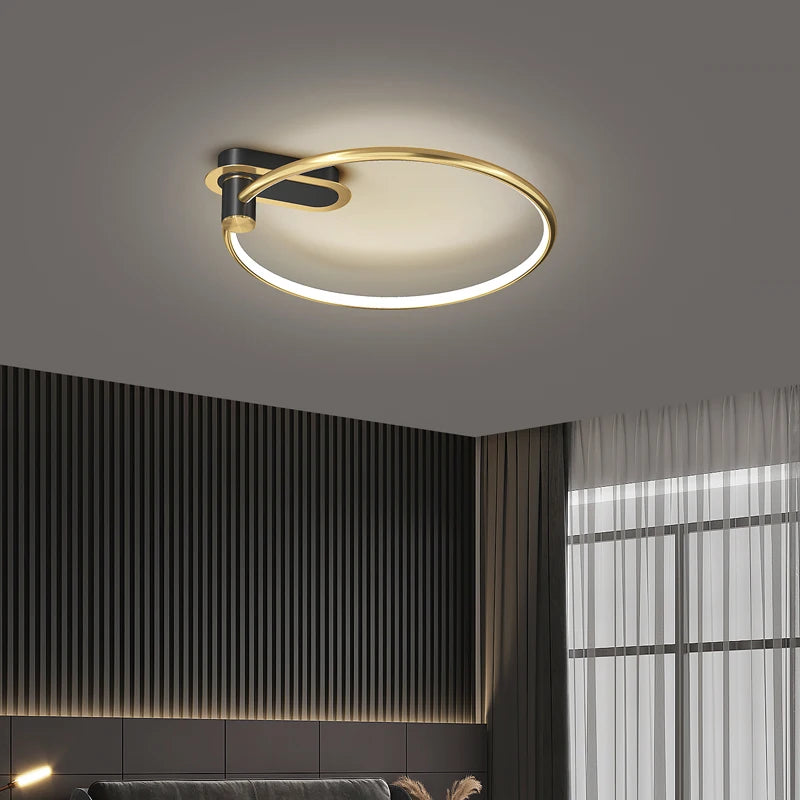 plafonnier circulaire led luxe style nordique pour intérieur décoratif - vue 4 sur 12