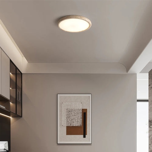 Plafonnier Led en travertin jaune - vue 3 sur 6