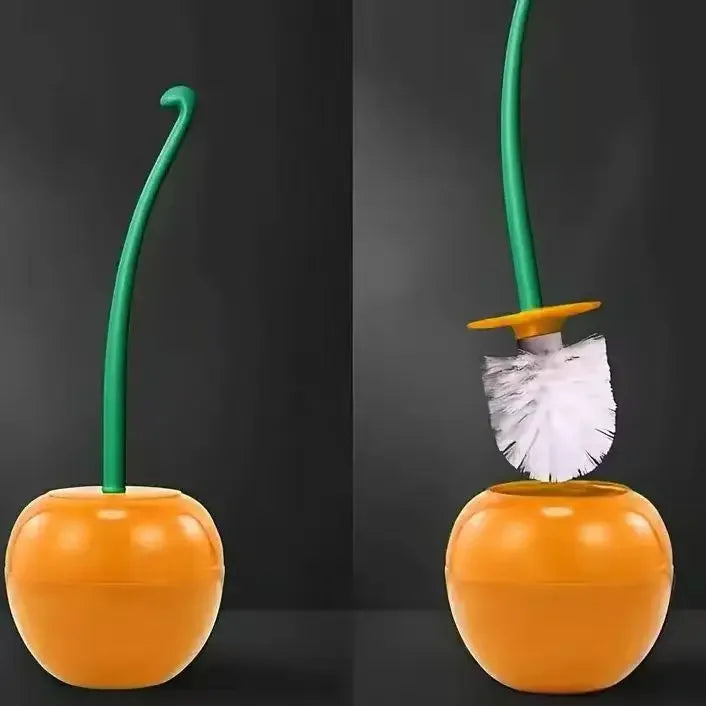 brosse de toilette cerise avec long manche et support créatif - vue 8 sur 8