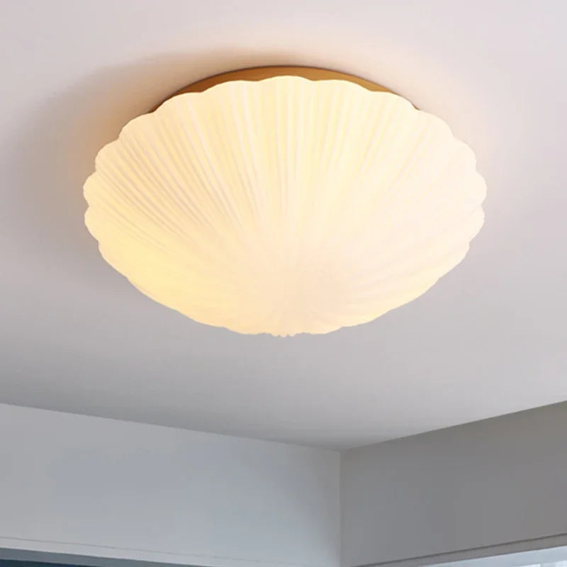 plafonnier en verre de coquillage style nordique pour décoration intérieure - vue 2 sur 7