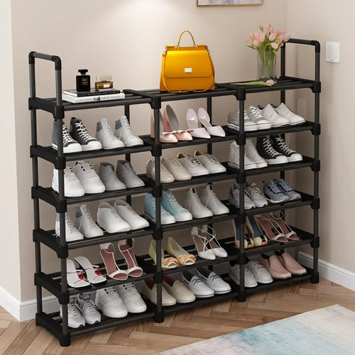 étagère à chaussures multicouche gain de place en métal - vue 5 sur 11