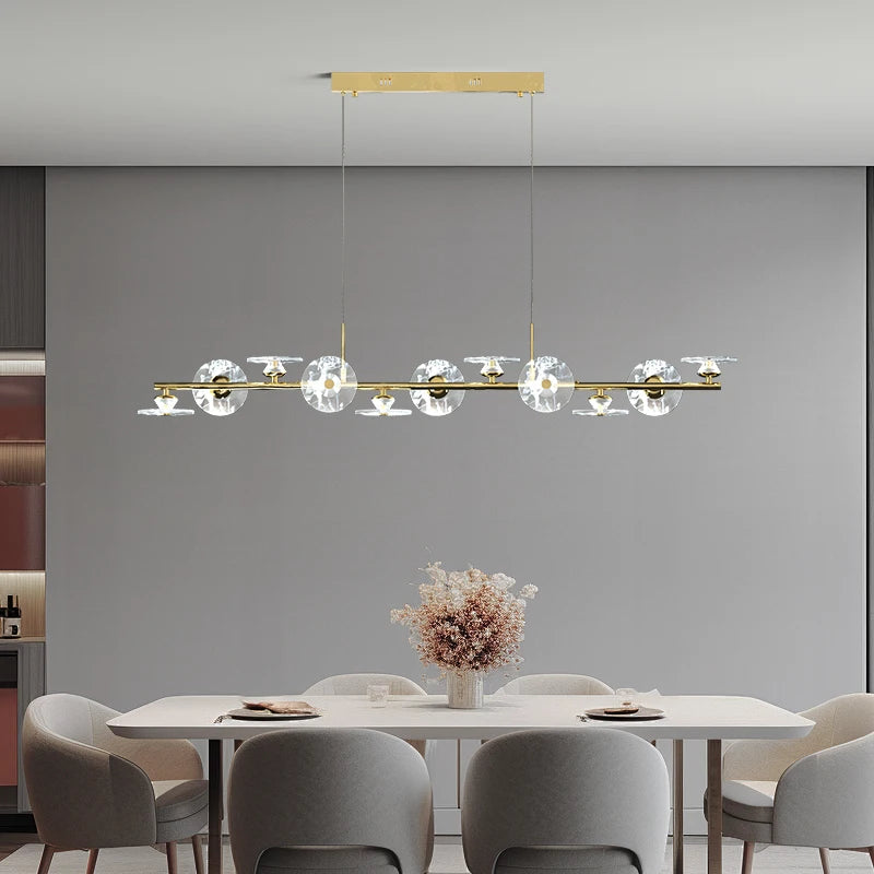 suspension moderne minimaliste en verre et éclairage led créatif - vue 3 sur 12