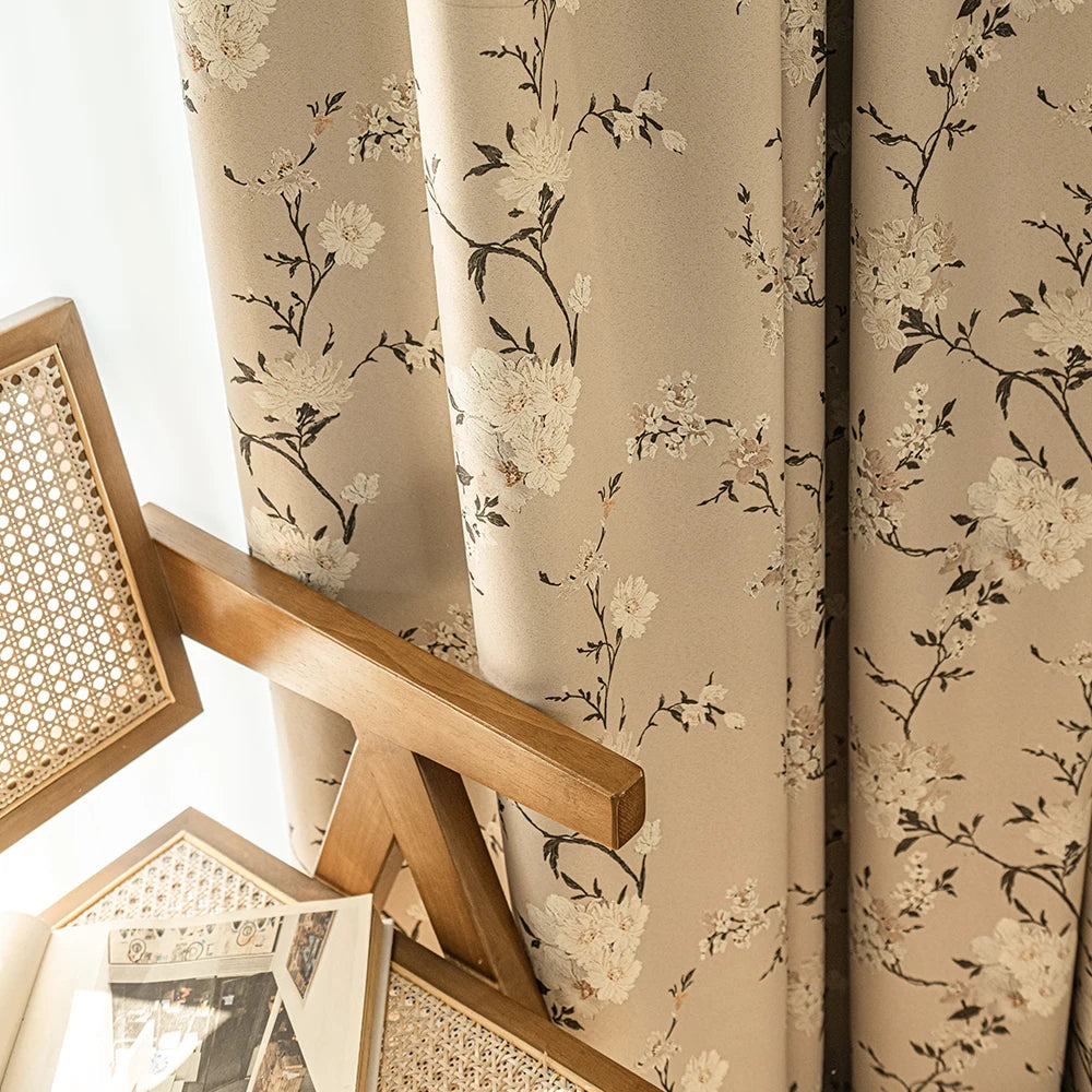 Rideau occultant floral moderne pour chambre salon - vue 5 sur 7