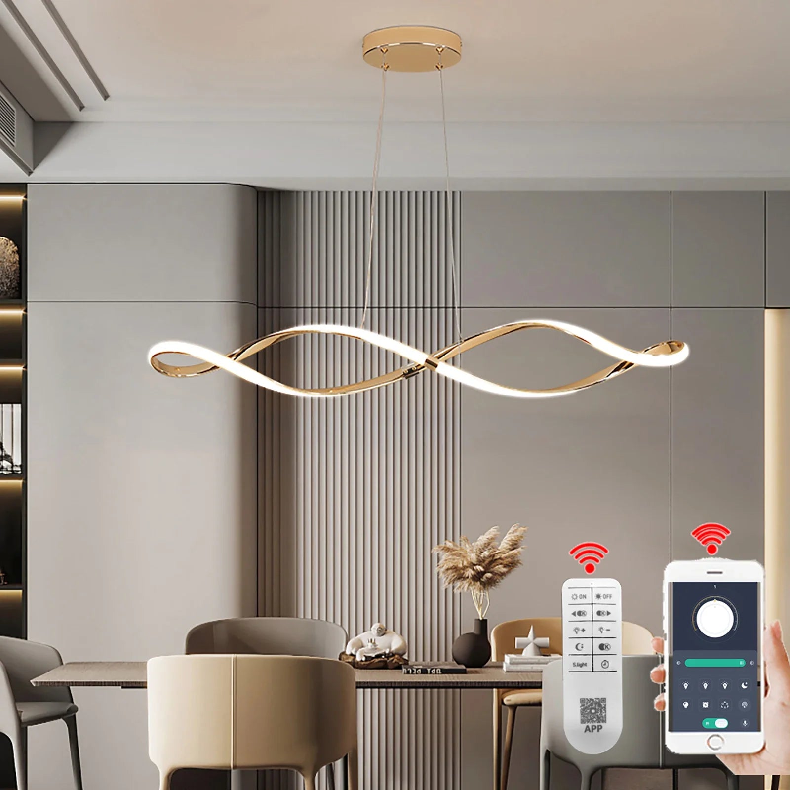 Plafonnier Led suspendu au design moderne - vue 5 sur 7