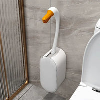 Goose Shape Toilet Brush - Wall-Mounted Corner Cleaner, Refillable Detergent, Funny Silicone TPR Brush, Bathroom Decor Accessory
