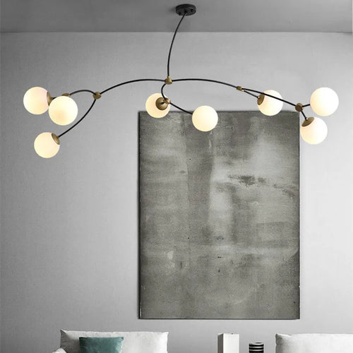 Nordischer Kronleuchter minimalistisches modernes Design mit eleganter Molekularstruktur - vue 5 sur 12