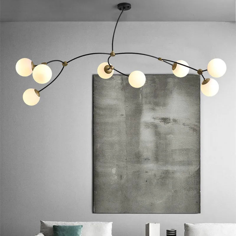 Nordischer Kronleuchter minimalistisches modernes Design mit eleganter Molekularstruktur - vue 4 sur 12
