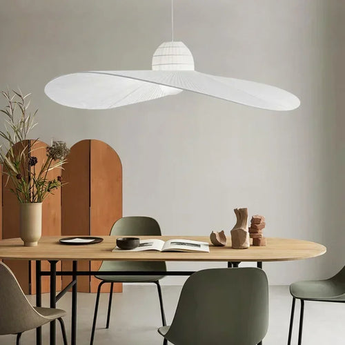Nordischer Kronleuchter im Strohhut-Design für die Innendekoration - vue 2 sur 8