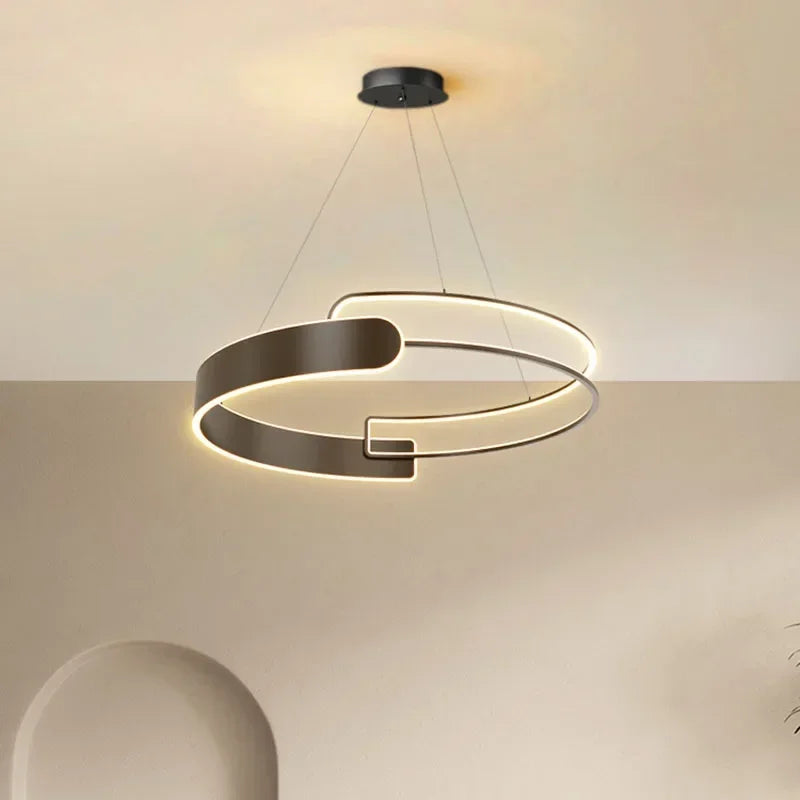 suspension moderne à led pour décoration intérieure réglable de luxe - vue 5 sur 12