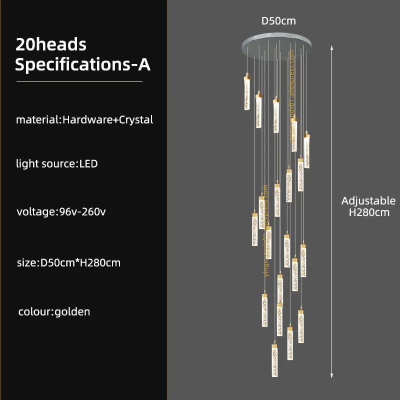 Moderner LED-Kronleuchter aus Kristall für elegantes Interieur