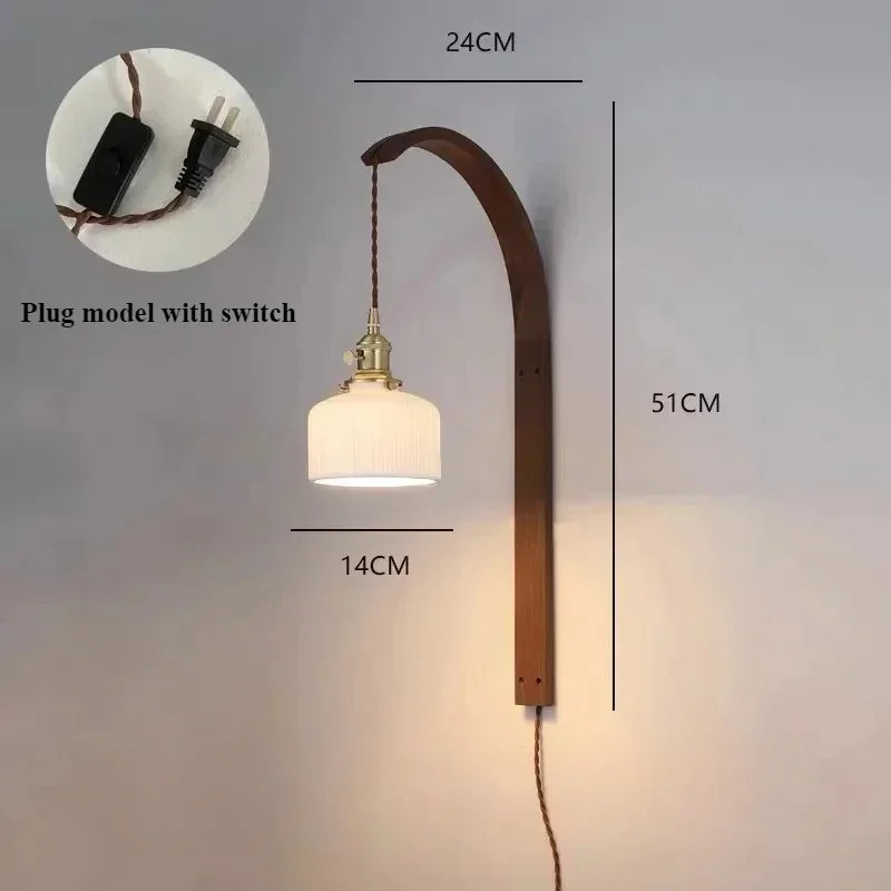 lampe moderne en bois de noyer avec lumière led décorative - vue 16 sur 21