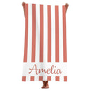 serviette de plage rayée personnalisée microfibre absorbante